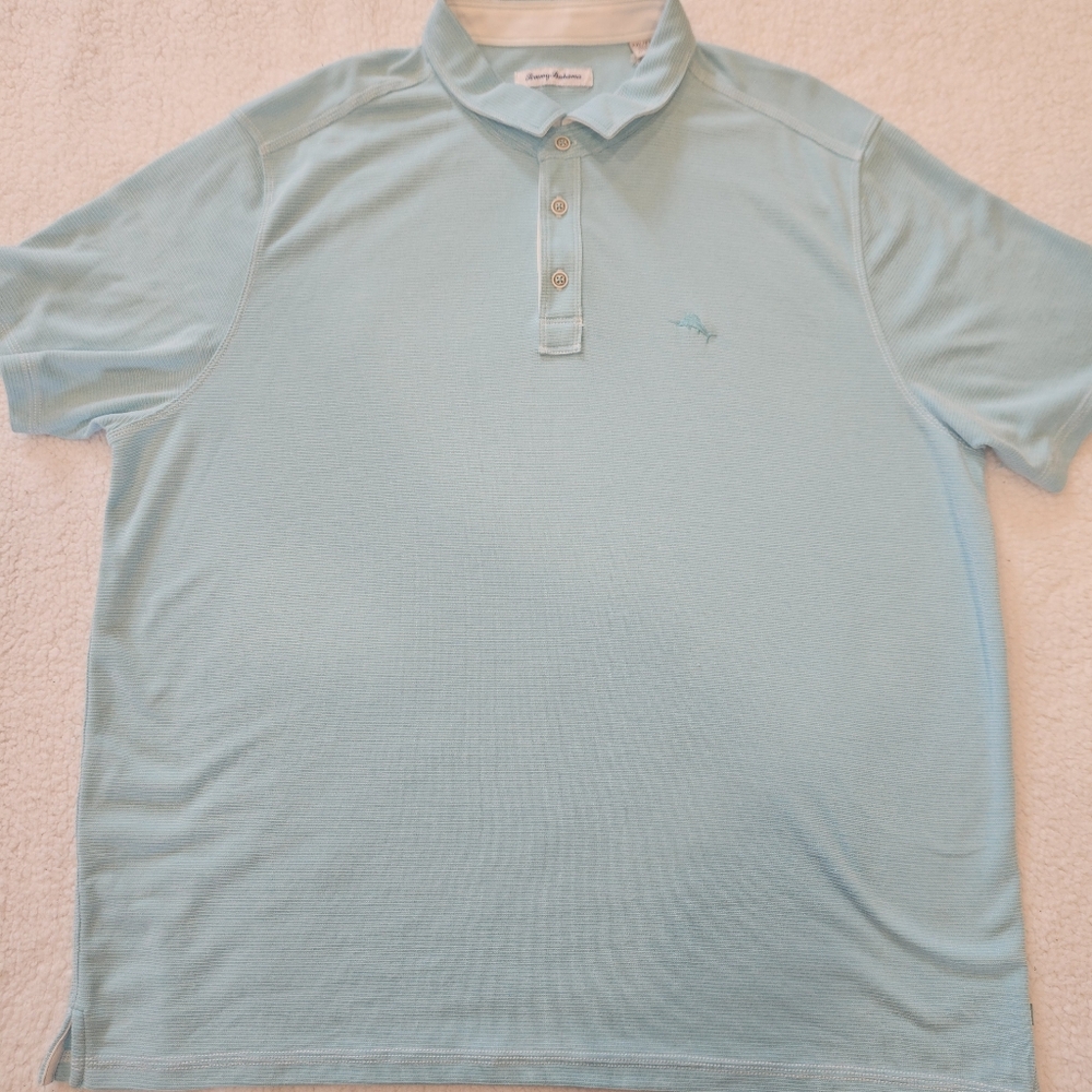 Tommy Bahama Aqua Blue Button Down Size XXL